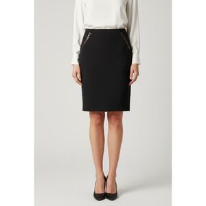 Authentic PRADA Pencil Midi Skirt S Black Chic Designer Luxury Minimalist Career
